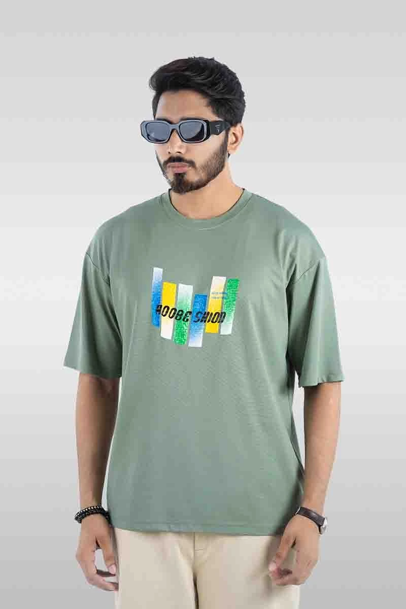 Dropshoulder T Shirt - Green