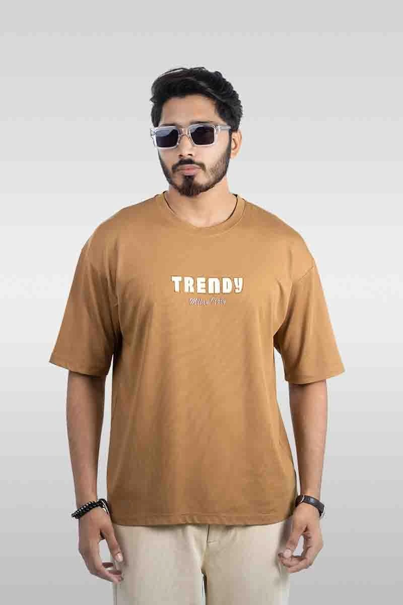 Dropshoulder T Shirt - Light Brown